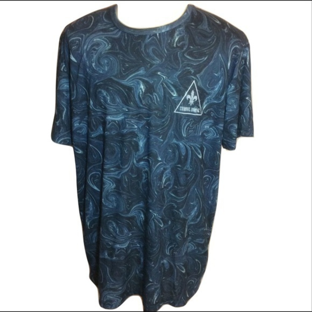 Criminal Damage Streetware Marble T Shirt Blue XXL